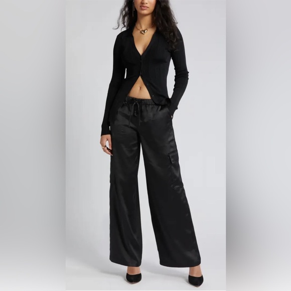 Open Edit Satin Cargo Pants - Picture 2 of 4